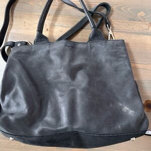 Black Leather Tote Bag